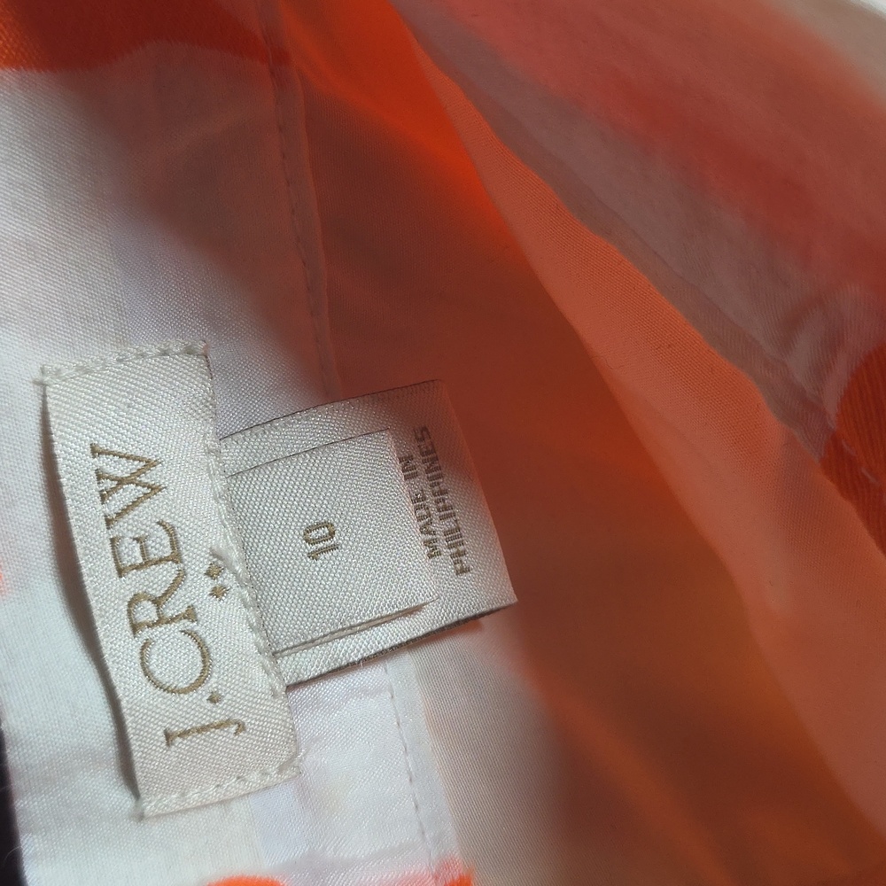 J. Crew Orange Floral Taffeta Skirt Size 10 - Picture 8 of 10